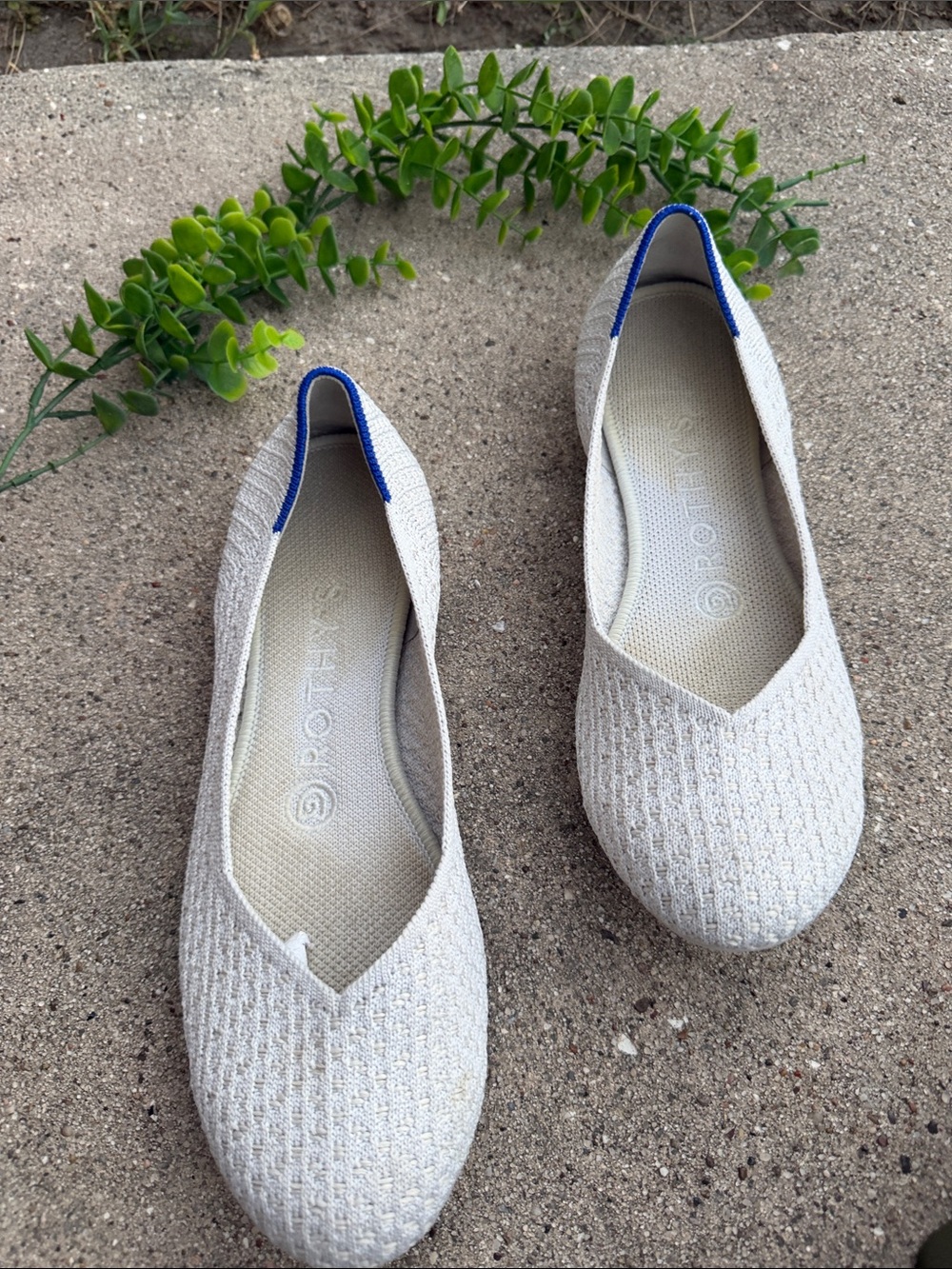 Rothy’s Women’s Cream Knit Slip-On Flats